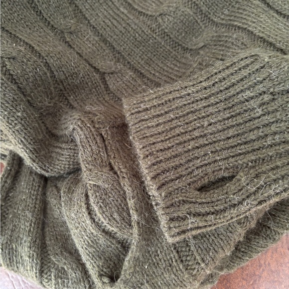 Cozy Olive Green Turtleneck Sweater with a Wool and Alpaca Blend - Picture 8 of 8